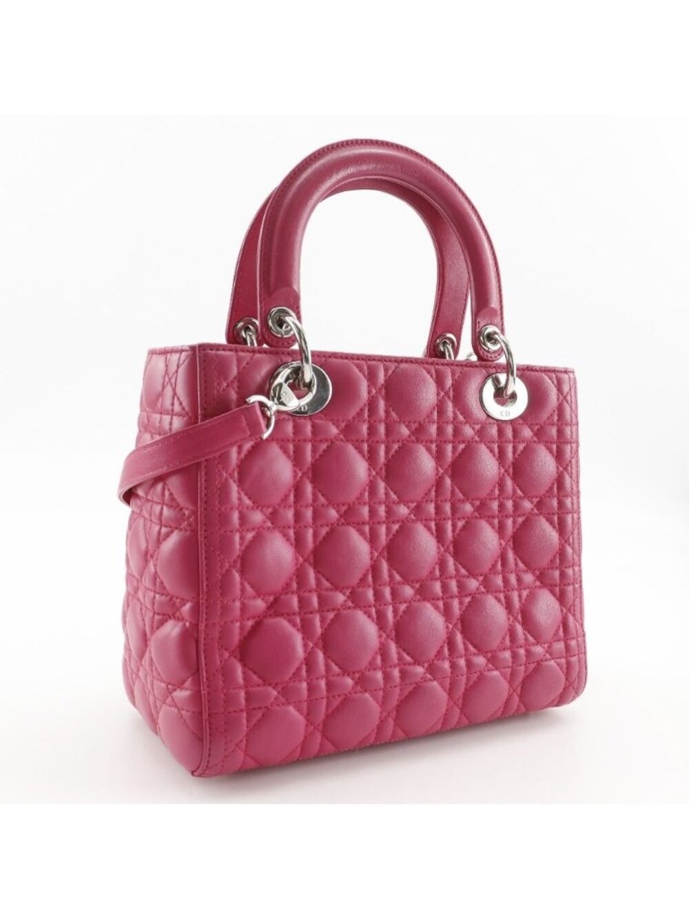 Dior Christian Cannage 2-Way Shoulder Leather Fuchsia - Picture 3 of 10